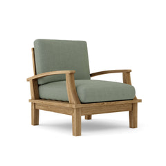Anderson Teak Brianna deep seating armchair in cast pomegranate, outdoor accent chair with plush cushions, available in 9 designer colors.