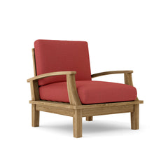 Anderson Teak Brianna deep seating armchair in cast pomegranate, outdoor accent chair with luxurious cushion and designer color options.