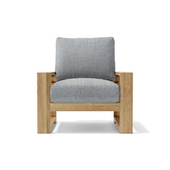 Anderson Teak Capistrano deep seating armchair in cast pomegranate, outdoor accent chair with 9 designer colors for patio and garden.