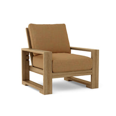 Anderson Teak Capistrano deep seating armchair in cast pomegranate, outdoor patio accent chair with 9 designer color options.