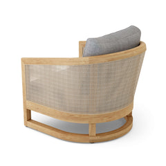 Anderson Teak Catania Deep Seating Armchair in cast pomegranate with plush cushions, outdoor accent chair for patio and garden.