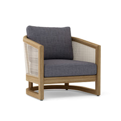Anderson Teak Catania deep seating armchair in cast pomegranate, outdoor accent chair with plush cushions, nine designer colors.