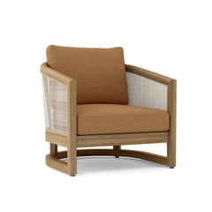 Anderson Teak Catania deep seating armchair in cast pomegranate with plush cushions, outdoor patio accent chair in 9 designer colors.