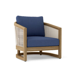 Anderson Teak Catania deep seating armchair in cast pomegranate color, outdoor accent chair for patio and garden lounging.