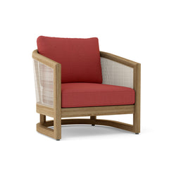 Anderson Teak Catania deep seating armchair in cast pomegranate, outdoor accent chair with plush cushion, available in 9 designer colors