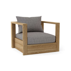 Anderson Teak Copacabana deep seating armchair in vibrant cast pomegranate color, outdoor accent chair for patio and garden.