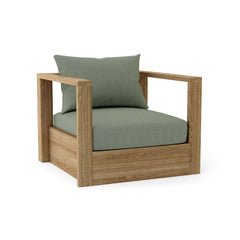 Anderson Teak Copacabana deep seating armchair in cast pomegranate, outdoor accent chair with plush cushions and vibrant color options.