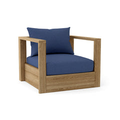 Anderson Teak Copacabana deep seating armchair in cast pomegranate, outdoor accent chair with plush cushions, vibrant color options