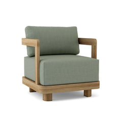 Anderson Teak Granada Deep Seating Armchair in cast pomegranate, outdoor accent chair with plush cushions for patio and garden.