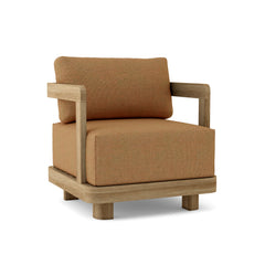 Anderson Teak Granada Deep Seating Armchair in cast pomegranate, outdoor accent chair with plush cushions, available in 9 designer colors.