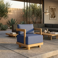 Anderson Teak Granada Deep Seating Armchair, outdoor accent chair in cast pomegranate, available in 9 designer colors for patio and garden.