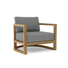 Anderson Teak Junus Lounge Teak Wood Accent Chair in Pomegranate, outdoor deep seating for patio and garden, available in 9 designer colors.