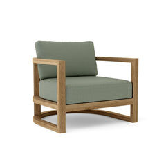 Anderson Teak Junus Lounge Teak Wood Accent Chair in Pomegranate, outdoor deep seating for patio and garden, available in 9 designer colors.