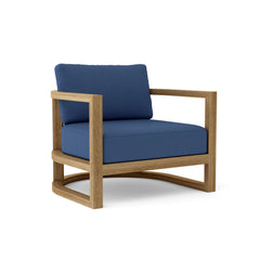 Anderson Teak Junus Lounge Teak Wood Accent Chair in cast pomegranate, outdoor deep seating for patio and garden, available in 9 designer colors.