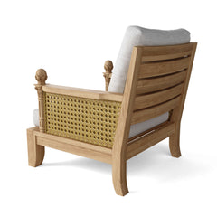 Anderson Teak Luxe Deep Seating Accent Armchair in one of nine stylish designer colors, featuring plush cushions and sleek design.