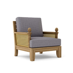 Anderson Teak Luxe Deep Seating Accent Chair in one of nine designer colors, showcasing comfortable, stylish outdoor furniture.