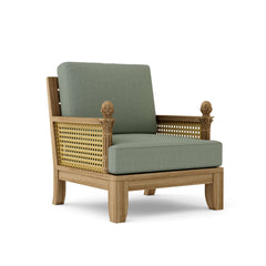 Anderson Teak Luxe Deep Seating Armchair in one of nine designer colors, featuring plush upholstery and stylish accent design.