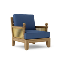 Anderson Teak Luxe Deep Seating Armchair in one of nine designer colors, featuring sleek modern design and plush upholstery.