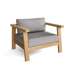 Anderson Teak Palermo Teak Wood Accent Chair with deep seating in cast pomegranate, available in 9 designer colors for outdoor patio.