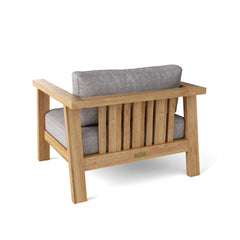 Anderson Teak Palermo teak wood deep seating armchair in cast pomegranate, outdoor accent chair with 9 designer color options.
