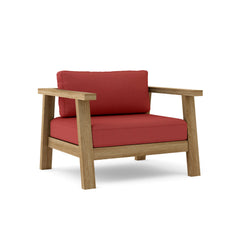 Anderson Teak Palermo Teak Wood Deep Seating Accent Armchair in cast pomegranate, outdoor patio and garden furniture.