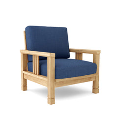 Southbay Teak Wood Accent Chair by Anderson Teak, deep seating outdoor armchair in cast pomegranate, available in 9 designer colors.
