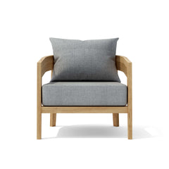 Anderson Teak Toscana Lounge Chair, outdoor accent chair with deep seating, in cast pomegranate color, designed for patio and garden use.