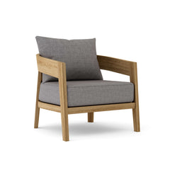 Anderson Teak Toscana Lounge Chair, outdoor accent chair in cast pomegranate, with deep seating and nine designer color options.