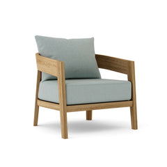 Anderson Teak Toscana lounge chair, outdoor accent chair in cast pomegranate color with deep seating for patio and garden.
