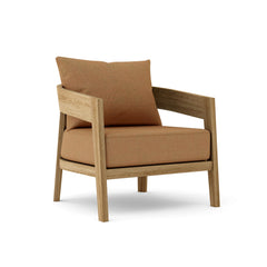 Anderson Teak Toscana Lounge Chair in cast pomegranate, outdoor accent chair with luxury deep seating for patio or garden.