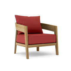 Anderson Teak Toscana Lounge Chair in Cast Pomegranate, outdoor deep seating accent chair, available in 9 designer colors.