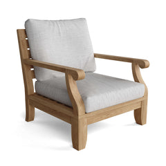 Riviera modular armchair in one of nine designer colors by Anderson Teak, showcasing a modern outdoor arm chair with sleek design.