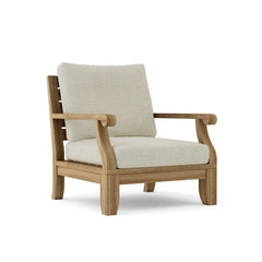 Anderson Teak Riviera Modular Teak Wood Armchair in Pomegranate, outdoor deep seating for patio and garden, available in 9 designer colors.