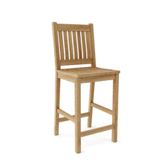 Anderson Teak SET-09 bar table set featuring a teak wood bar table and matching stools for outdoor or indoor use