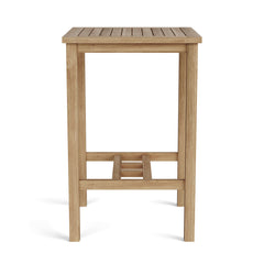 Anderson Teak SET-113B bar table set featuring a teak finish, modern design, and matching bar table and stools for outdoor or indoor use.