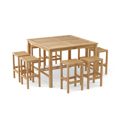 Anderson Teak SET-120 bar table set with nine designer color options, featuring a modern bar table and matching stools.