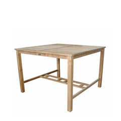 Anderson Teak SET-120 bar table set with nine designer color options, featuring a modern, sleek wooden bar table and matching stools.