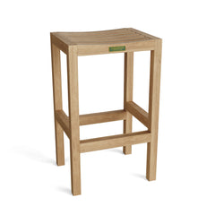 Anderson Teak SET-120 bar table set with nine designer color options, featuring a modern wooden bar table and matching stools.