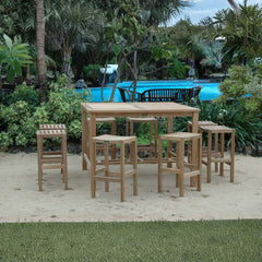 Anderson Teak SET-120 bar table set featuring a sleek wooden table with nine designer color options, modern outdoor furniture.