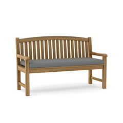Anderson Teak Chelsea 3-seater bench in natural wood finish, showcasing sleek design and 9 vibrant color options for outdoor seating.
