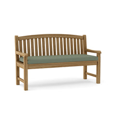 Anderson Teak Chelsea 3-seater bench in a natural wood finish, showcasing sleek design and smooth wooden slats in nine designer colors.