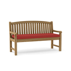Outdoor Chelsea 3-seater bench by Anderson Teak in cast pomegranate color, designed for garden and patio lounge seating.