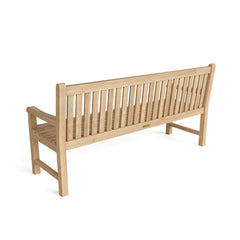 Anderson Teak classic 4-seater bench in a natural wood finish with sleek design and smooth seating surface.