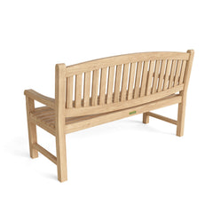 Anderson Teak Kingston 3-seater bench in one of nine designer colors, showcasing sleek wooden design and modern style.