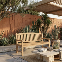 KINGSTON 3-seater bench by Anderson Teak in 9 designer colors, showcasing a stylish outdoor wooden bench with a sleek design.