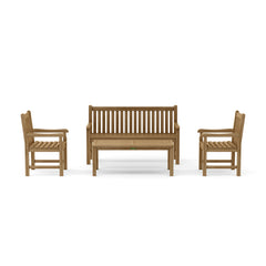 Anderson Teak bench from the Conversation Set-06 featuring a sleek teak wood design for outdoor seating.