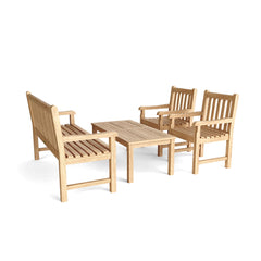 Anderson Teak bench from the Conversation Set-06 featuring a sleek wooden design, perfect for outdoor or patio seating.