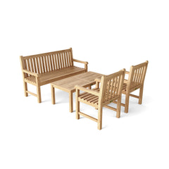 Anderson Teak bench from the Conversation Set-06, crafted from durable teak wood, showing a sleek, modern outdoor seating design.