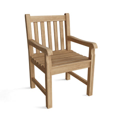 Anderson Teak bench conversation set with wooden slats and sturdy frame, perfect for outdoor patio or garden seating.