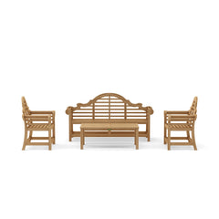 Anderson Teak bench from the Conversation Set-45 series, crafted from durable teak wood for outdoor seating and relaxation.